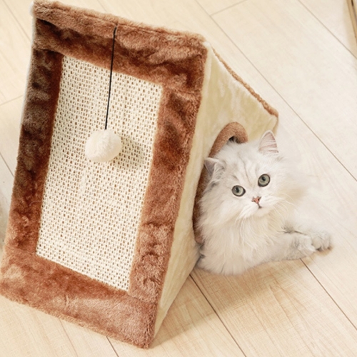 

Triangular Cat Scratching Board Pet Grinding Claw Cat Climbing Frame Cat Nest, Size:Small(Brown)