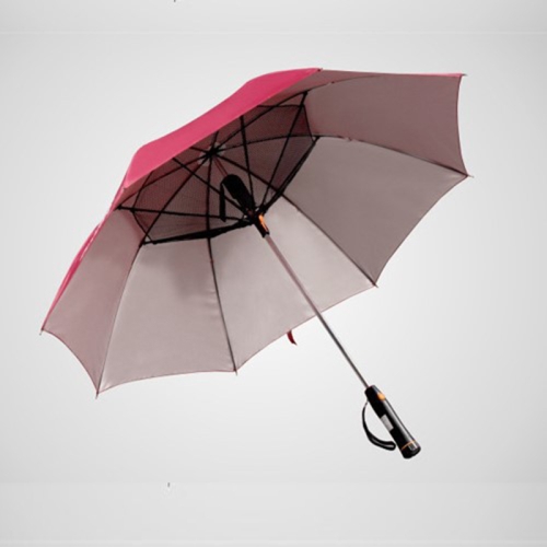 

Sunscreen Spray Fan Umbrella Anti-ultraviolet Sunshade Long Handle Sun and Rain Umbrella, Colour: Rose Red