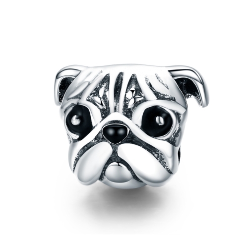 

S925 Sterling Silver Cute Pug Diamond Beads DIY Bracelet Accessory