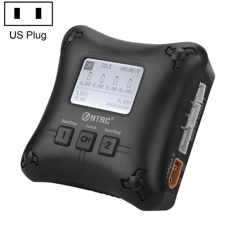 

HTRC H4AC DUO Model Airplane Lithium Battery Charger Electric Toy Charger with AC, US Plug