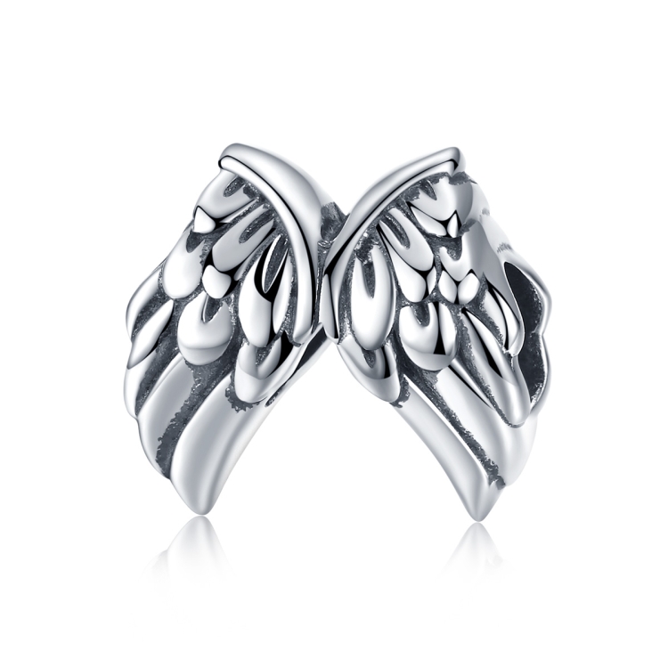 

S925 Sterling Silver Angel Wings Loose Beads DIY Beaded Bracelet, Style:Bead