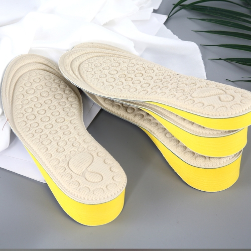 

2 Pairs Massage Inner Heightening Insoles Men and Women EVA Breathable Sports Heightening Shoes Full Pad, Size: 35-36(Beige 3.5cm)