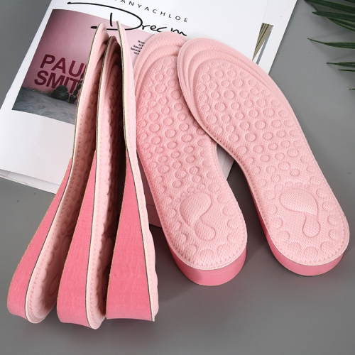 

2 Pairs Massage Inner Heightening Insoles Men and Women EVA Breathable Sports Heightening Shoes Full Pad, Size: 37-38(Pink 1.5cm)