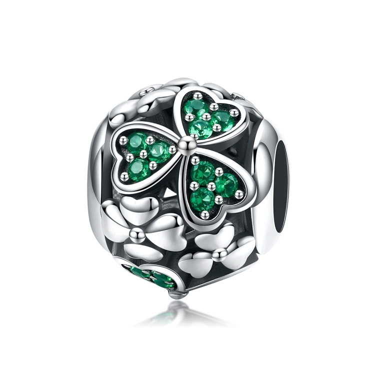 

S925 Sterling Silver Green Plant Clover Bead DIY Bracelet Accessories
