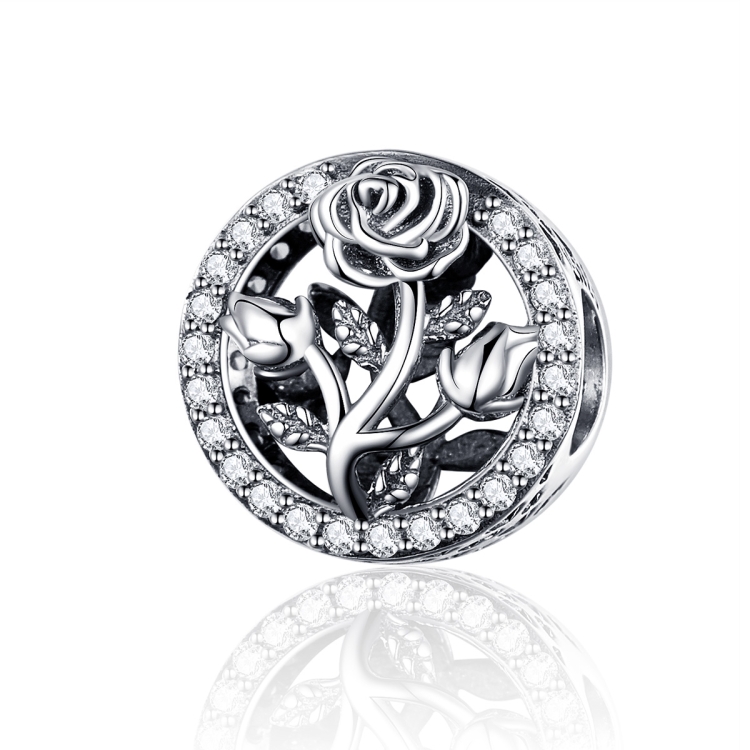 

S925 Sterling Silver Rose Flower Beaded DIY Bracelet Accessories