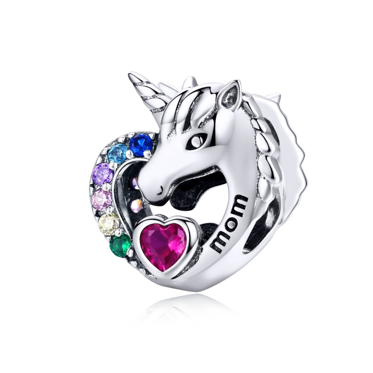 

Unicorn Beaded S925 Sterling Silver DIY Bracelet Bead Heart-shaped Silver Beads