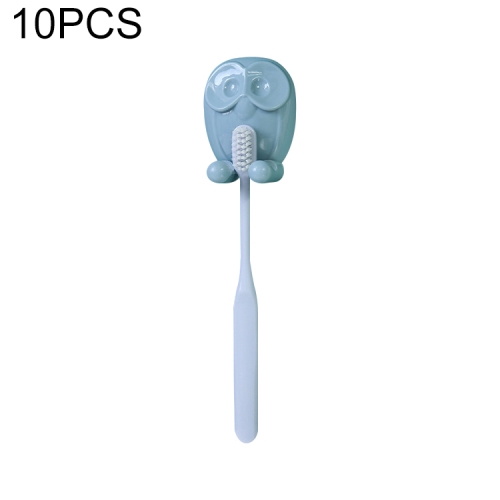 

10 PCS Owl Shape Kitchen Paste Hook Toothbrush Holder Socket Storage Hook, Random Color Delivery