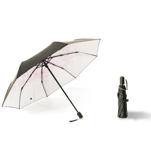 

Small Fresh Lightweight Anti-Ultraviolet Sun Umbrella Rain And Sun Umbrella, Style:Tri Fold(Powder)