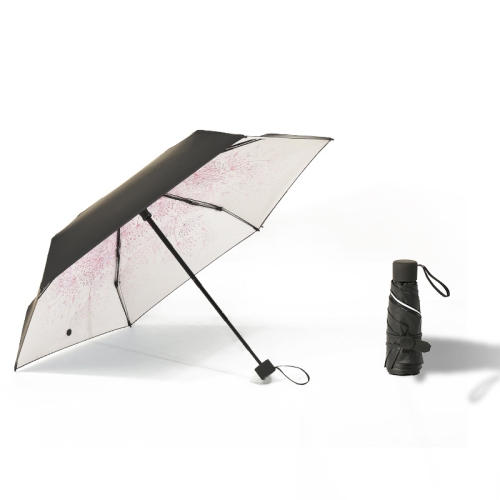 

Small Fresh Lightweight Anti-Ultraviolet Sun Umbrella Rain And Sun Umbrella, Style:Five Fold(Powder)