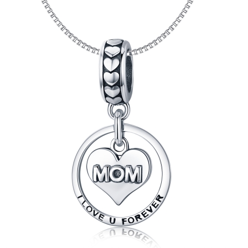 

Mothers Day Gift S925 Sterling Silver Tribute To Mothers Love Beads DIY Bracelet Accessories, Style:Bead+Necklace