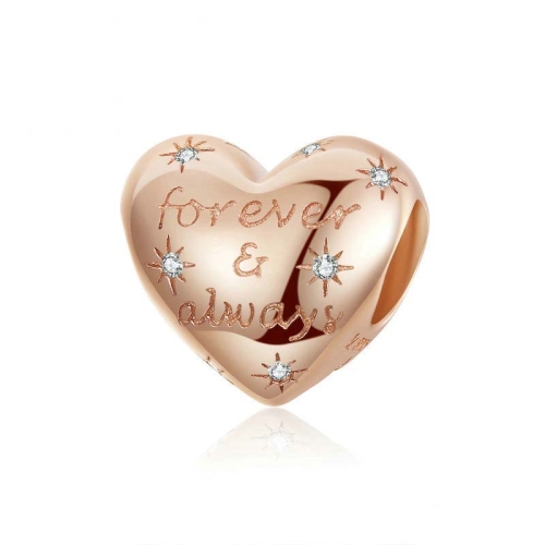 

S925 Sterling Silver Golden Heart-shaped Loose Beads DIY Bracelet Accessories