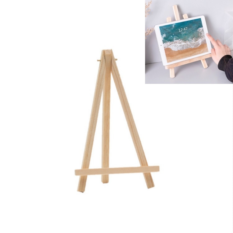 

4 PCS Wooden Desktop Mobile Phone Ipad Stand Flat Folding Mini Easel, Colour: Small
