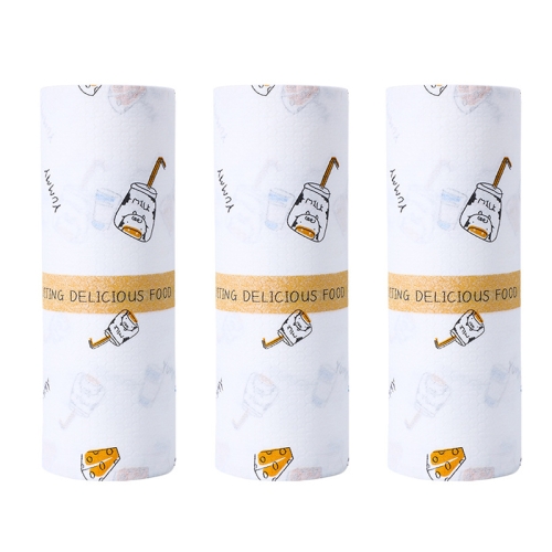 

3 PCS Lazy Non-oily Kitchen Non-woven Wet Dry Disposable Wipes(Milk)