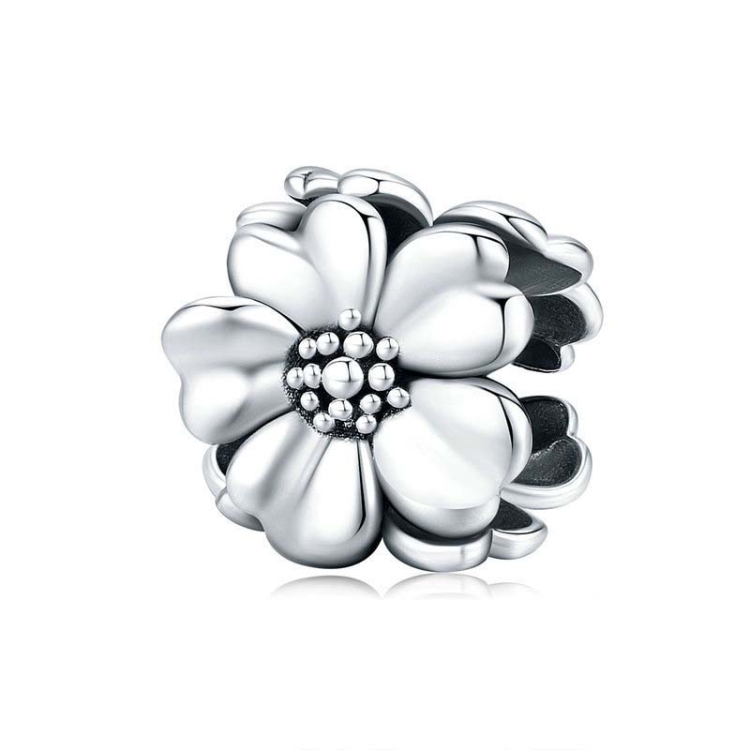 

Flower Beaded S925 Sterling Silver Loose Bead DIY Bracelet Accessories