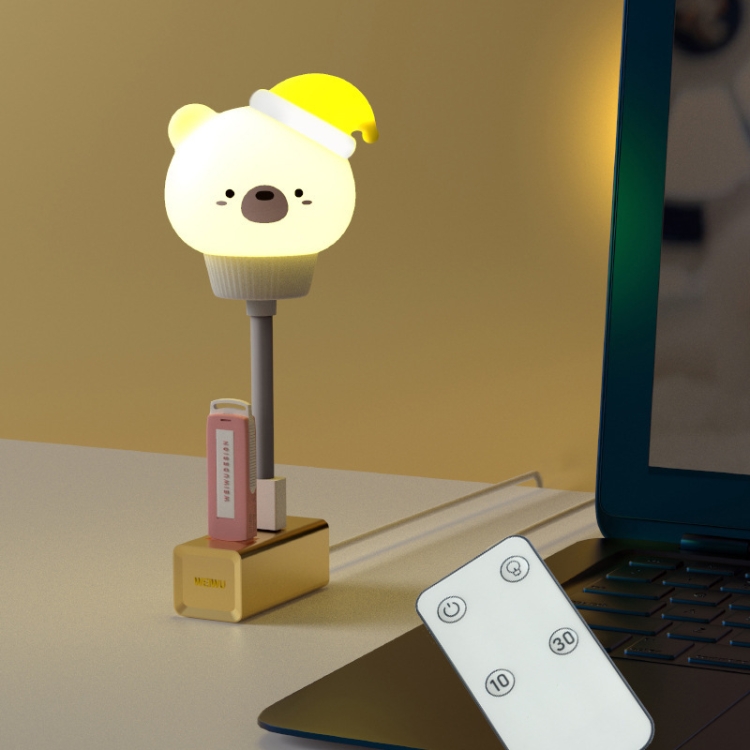 

USB Night light LED Cute Bedroom Sleep Eye Protection Bedside Lamp, Style:Remote Control Version(Bear)