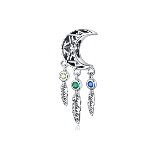 

S925 Sterling Silver Moon Hollow Beaded DIY Bracelet Accessories