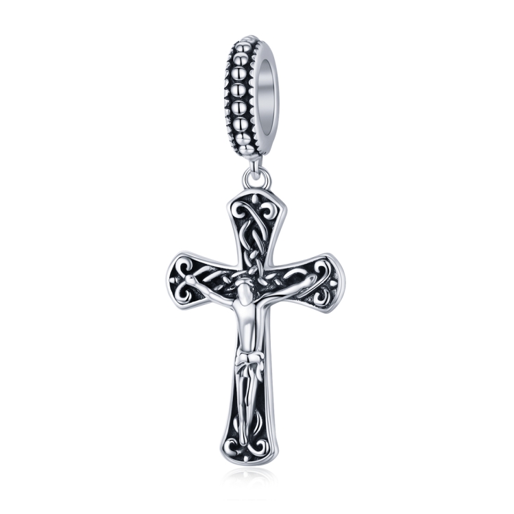 

S925 Sterling Silver Jesus Cross Pendant DIY Bracelet Accessories