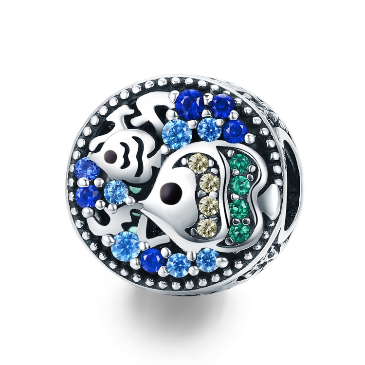 

S925 Sterling Silver Underwater World Colorful Fish Oil Beads DIY Bracelet Accessories