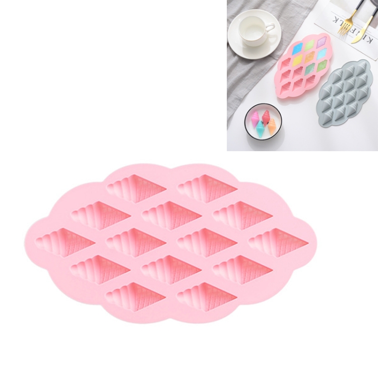 

6 PCS Ice Cream Cone Shape Fondant Cake Silicone Mold Baking DIY Chocolate Dessert Mold Making Ice Tray(Pink)
