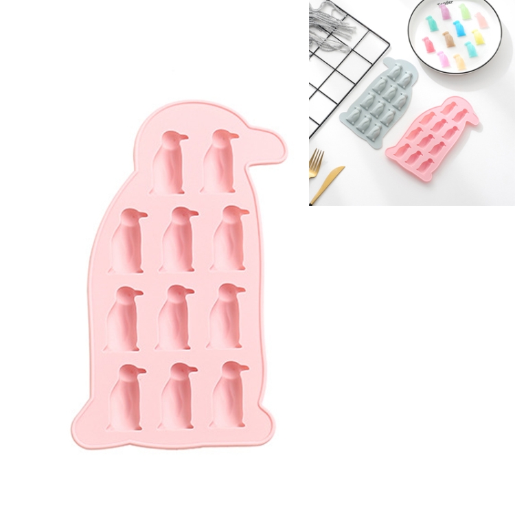 

6 PCS Cute Cartoon Penguin Ice Tray Silicone Mold DIY Chocolate Candy Mold(Pink)