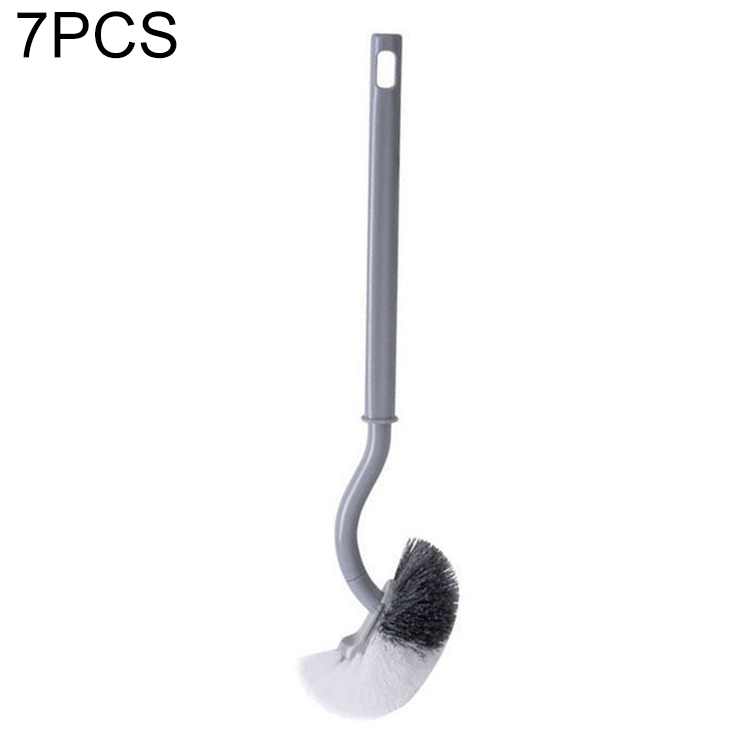 

7 PCS Household Toilet Long Handle Toilet Brush Toilet Cleaning Brush(Gray)