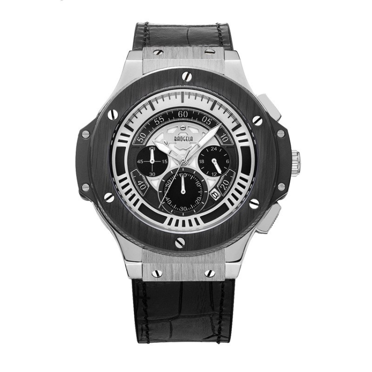

BAOGELA 1910 Multifunction Watch Outdoor Sports Calendar Quartz Mens Watch(Silver Shell)