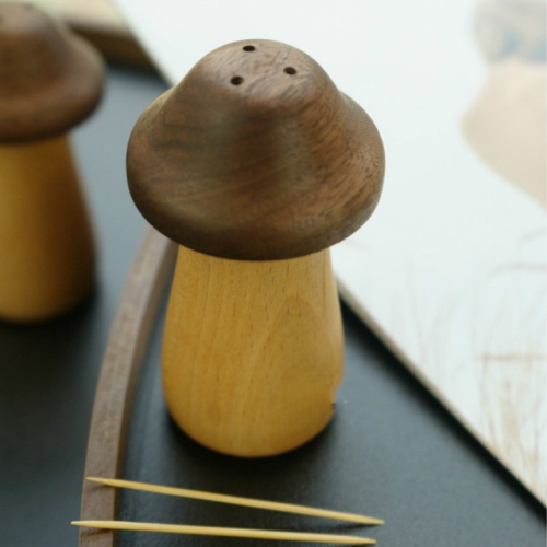 

Mushroom Solid Wood Toothpick Holder Walnut Toothpick Storage Box