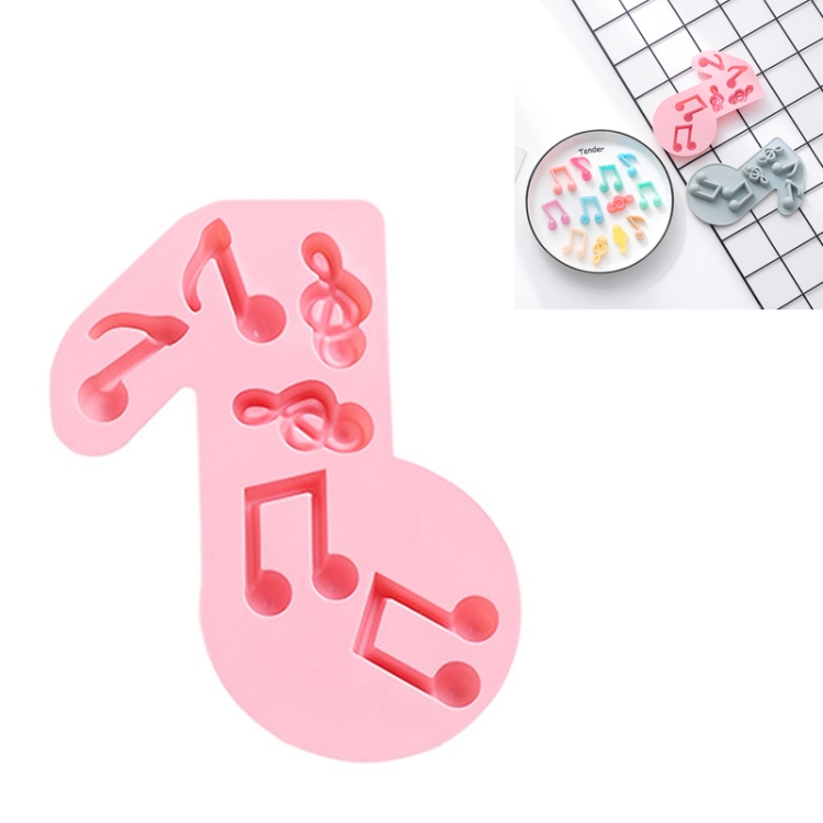 

6 PCS Creative Musical Note Silicone Chocolate Mold DIY Baking Cake Mold Ice Tray Mold(Pink)