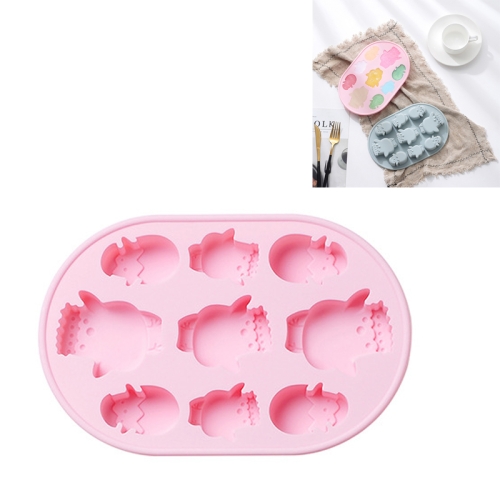 

4 PCS Silicone Cake Mould Broken Chicken Chocolate Epoxy Mould Ice Tray Baking DIY Mould(Pink)