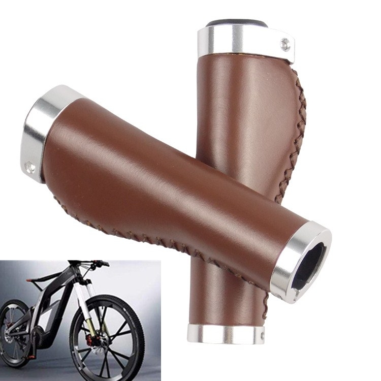 

Retro Bicycle Leather Grip Cover Mountain Bike Comfortable Cowhide Grip Cover, Colour: HG006 Comfortable