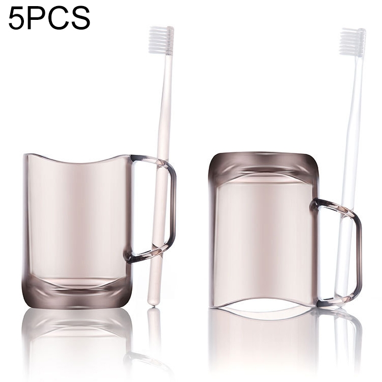 

5 PCS Mouthwash Cup Wash Cup Creative Couple Brushing Cup(Brown)