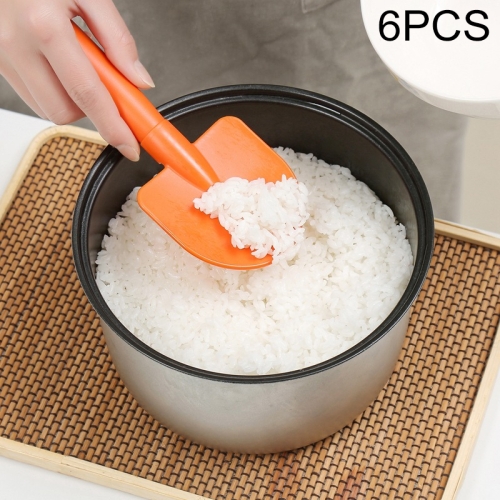 

6 PCS Creative Shovel Shape Household Spoon Plastic Mixing Rice Spoon(Orange)