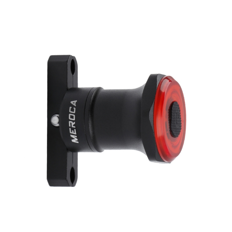 

MEROCA MX2 Smart Sensor Brake Tail Light Mountain Bike Light USB Charging Road Bike Night Riding Tail Light, Color:Seat Cushion Installation Black