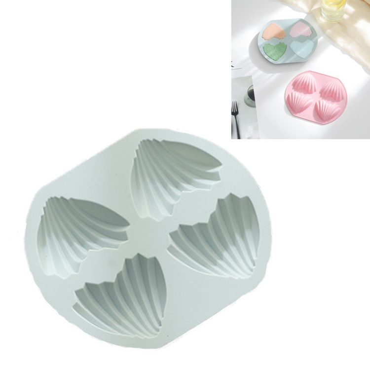 

6 PCS Shell Ice Tray Cake Mold Baking Household Small Love Heart-shaped Non-stick Silicone Mold(Blue)