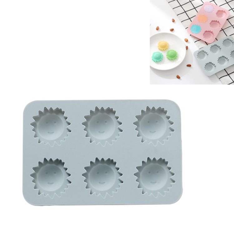 

6 PCS Little Sun DIY Chocolate Candy Mold Ice Tray Baking Mold(Blue)
