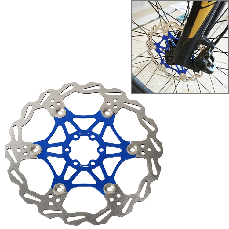

SNAIL FD-01 Mountain Bike Floating Disc Bicycle Brake Pad Six Nail Brake Disc, Size:203mm, Color:Blue