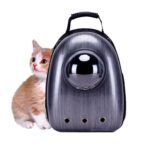 

12-hole Breathable Transparent Go Out Portable Space Capsule Pet Carrier Backpack( Vertical Pattern Black)