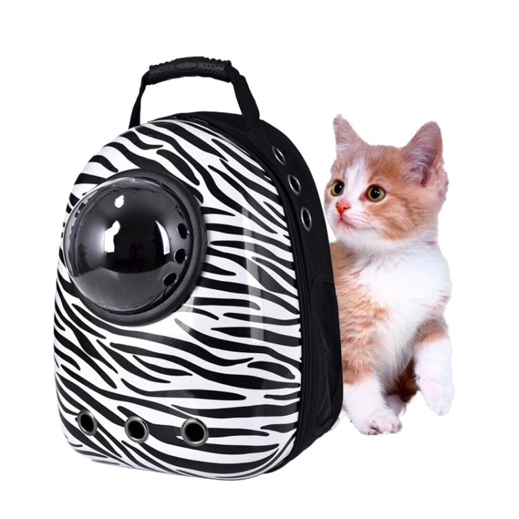 

12-hole Breathable Transparent Go Out Portable Space Capsule Pet Carrier Backpack( Zebra Pattern)