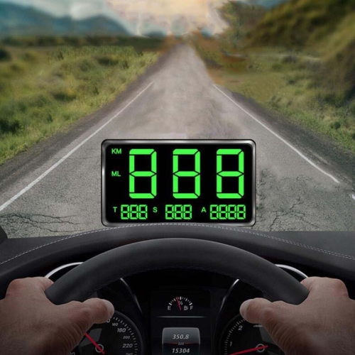 

Kingneed C80 4.5inch HUD Car Head-up Display GPS Speed Meter Overspeed Alarm Mileage Altitude Clock(Black)