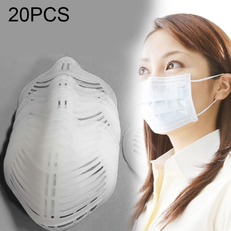 

20 PCS PE Soft Rubber Pad 3D Mask Filter Bracket Anti-suffocating Reusable Non-stick Mouth Nose Breathable Dustproof Mask Inner Pad Bracket
