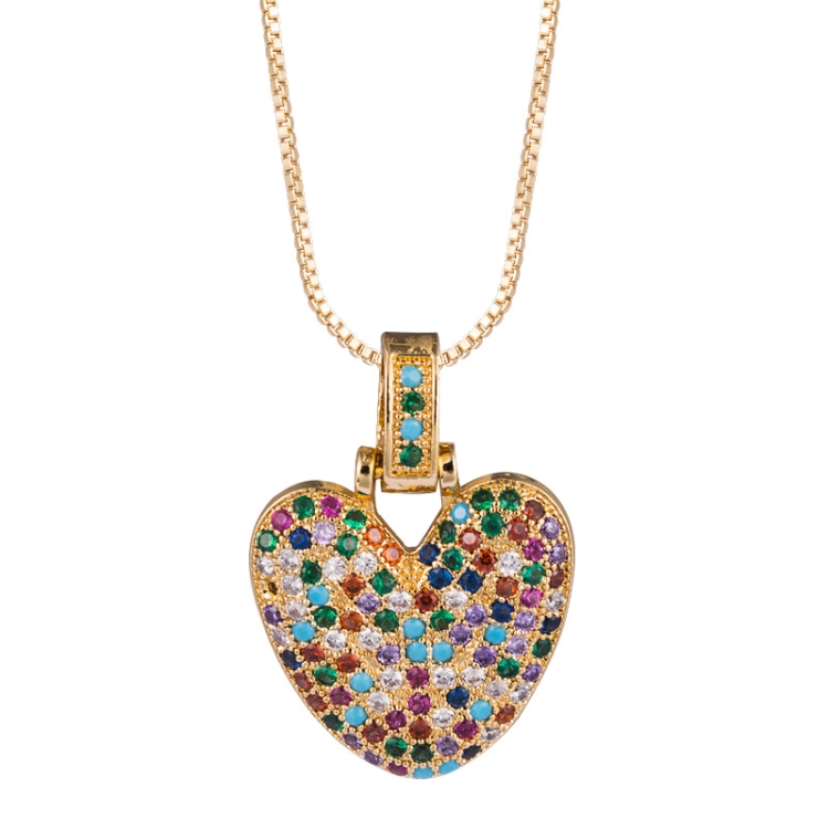 

Micro-inlaid Colorful Zircon 26 English Letters Necklace(V)
