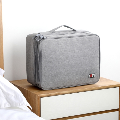 

BUBM Family Multifunctional Document Storage Bag File Account Book Storage Bag(Gray)