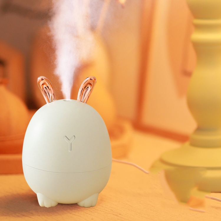 

Mini Humidifier USB Cute Pet Night Light Car Household Cartoon Humidifier, Style:Rabbit(White)