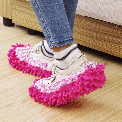 

12 PCS Chenille Lazy Mopping Shoe Cover Clean Floor Removable and Washable Mop Random Color