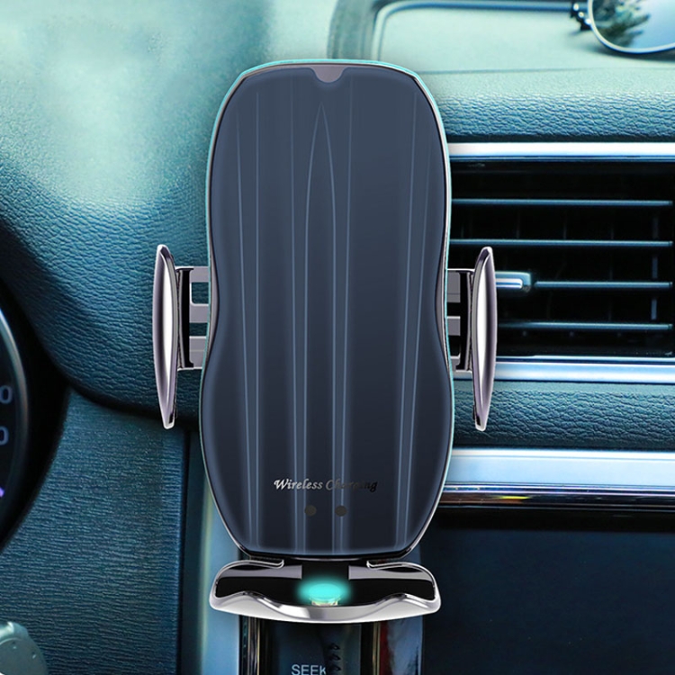 

H8 Infrared Induction Magic Clip Magnetic Car Phone Navigation Wireless Charging Bracket Fast Charging(Low-key Black)