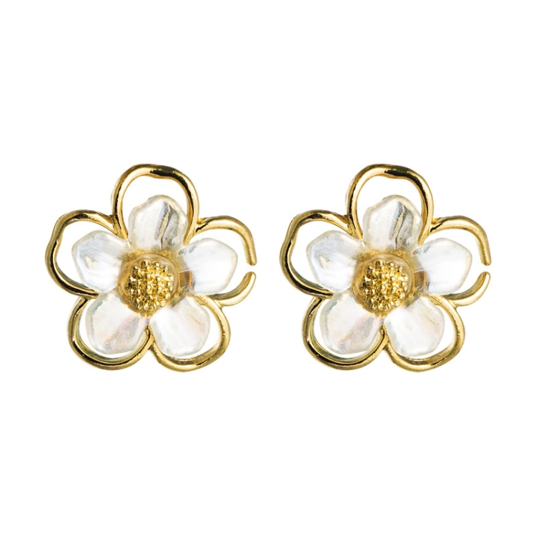 

3 Pairs S925 Silver Needle Simple Female Small Hollow Shell Flower Earrings