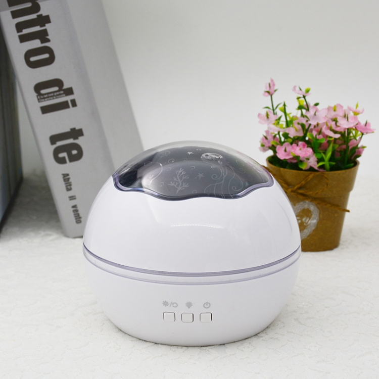 

Small Ball USB Rotating Starry Sky Ocean Projector Night Light(White)