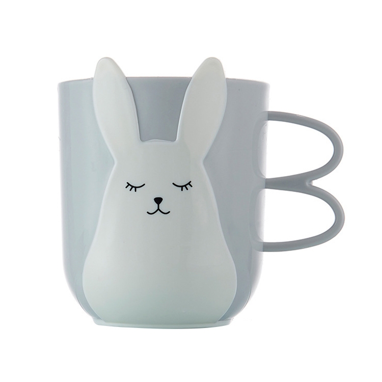 

5 PCS Creative Cute Mouthwash Cup Household Brushing Cup Plastic Children Cup with Handle(Nordic Grey)