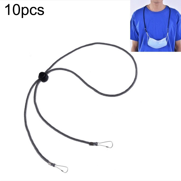 

10 PCS Mask Anti-lost Adjustable Lanyard and Ear Hook(Grey)