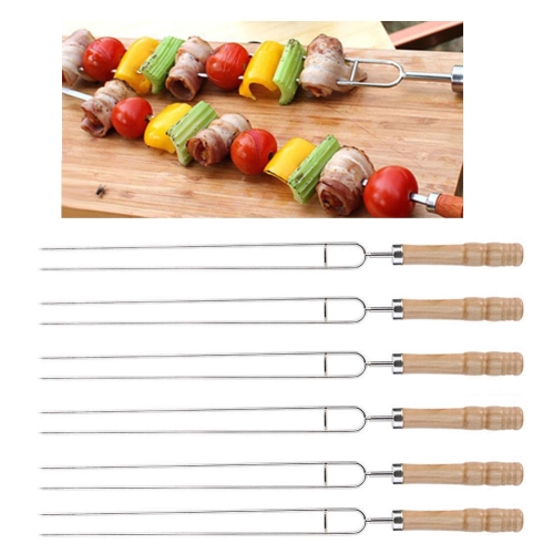 

Stainless Steel Barbecue Skewers Barbecue Fork U-shaped Barbecue Fork, Specification: 6 PCS in color box